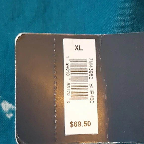 LUCKY BRAND BLUE AND WHITE BUTTON DOWN FRONT SHIRT, XL - Picture 5 of 10